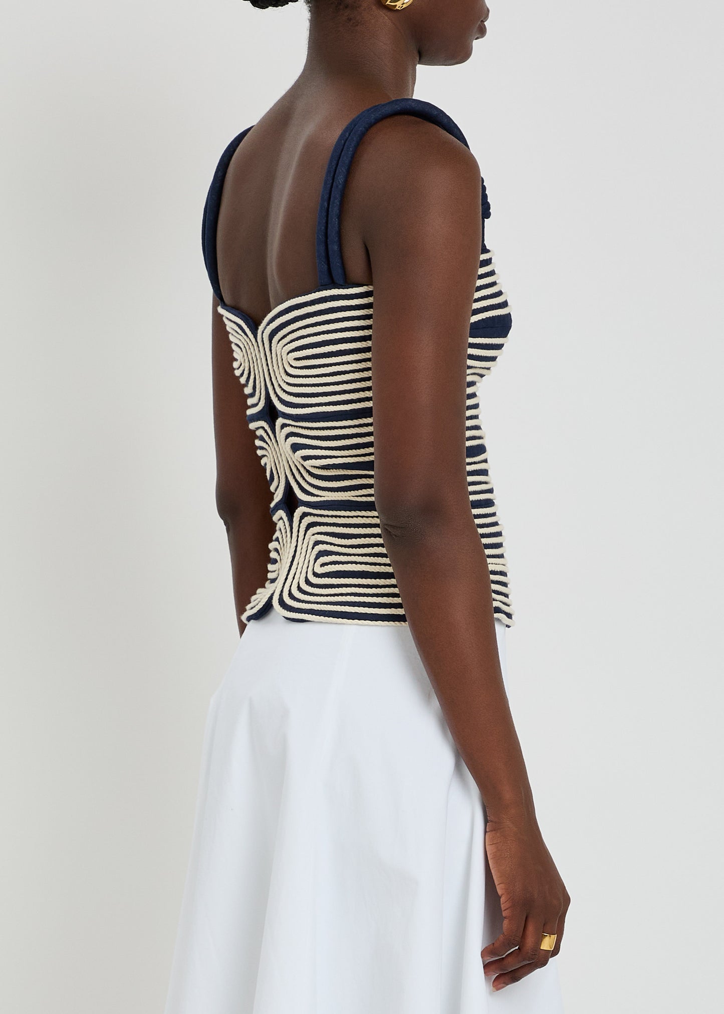Marea Rope-Effect Linen Top
