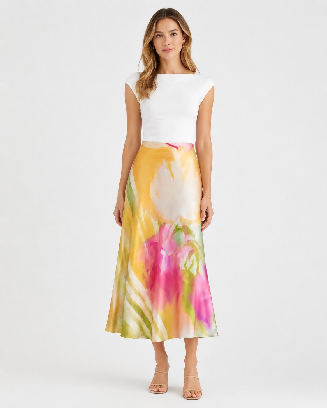Watercolor Bloom Maxi Skirt