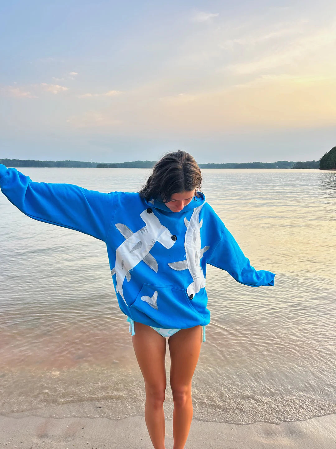 Patchwork Hammerhead Shark Hoodie