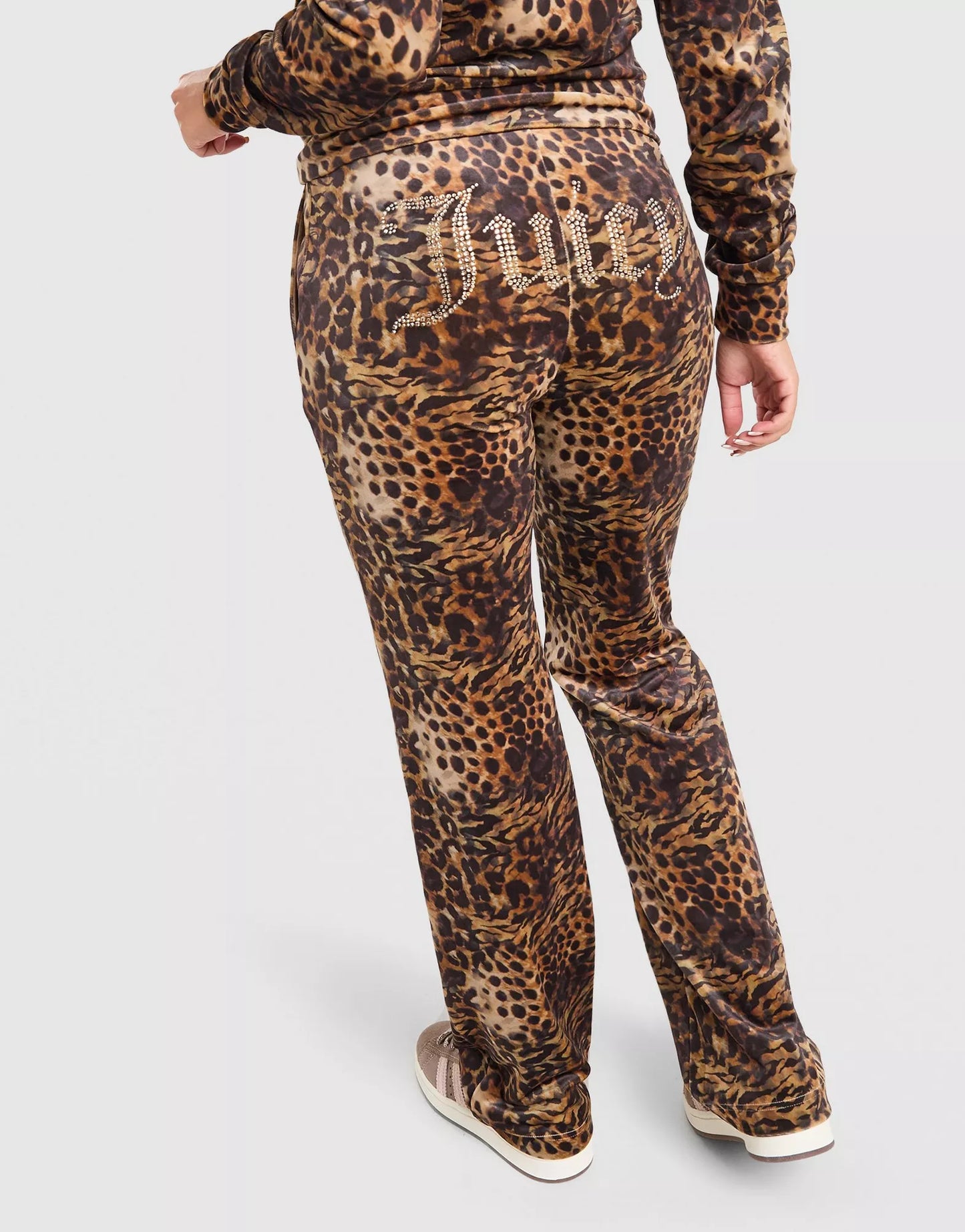 Diamante Leopard Full Zip Hoodie And Jogger