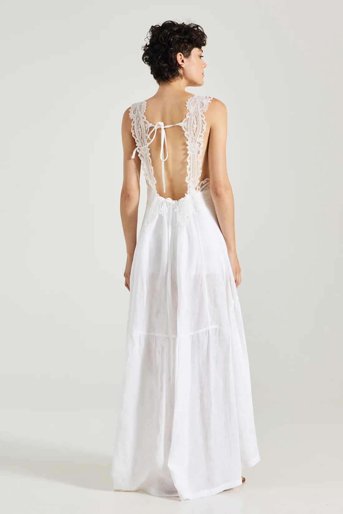 Linen Lace Long Dress