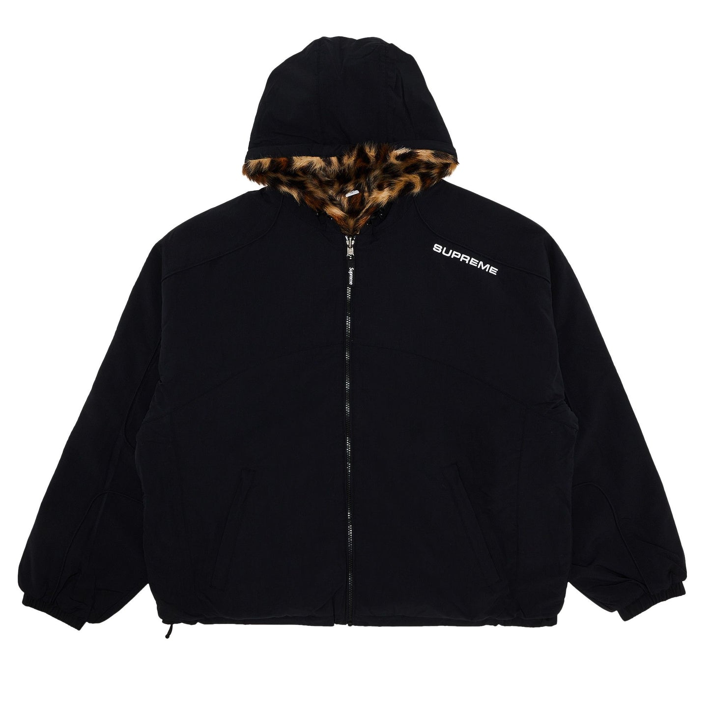 Faux Fur Reversible Hooded Track Jacket