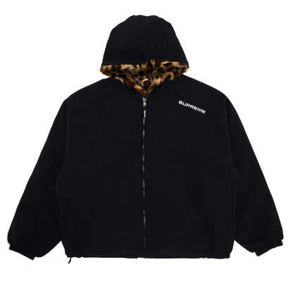 Faux Fur Reversible Hooded Track Jacket