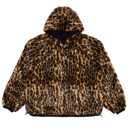 Faux Fur Reversible Hooded Track Jacket