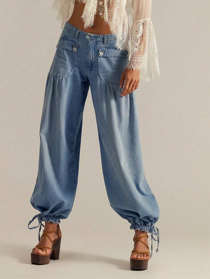 Women's Boho Lotus Balloon Jeans