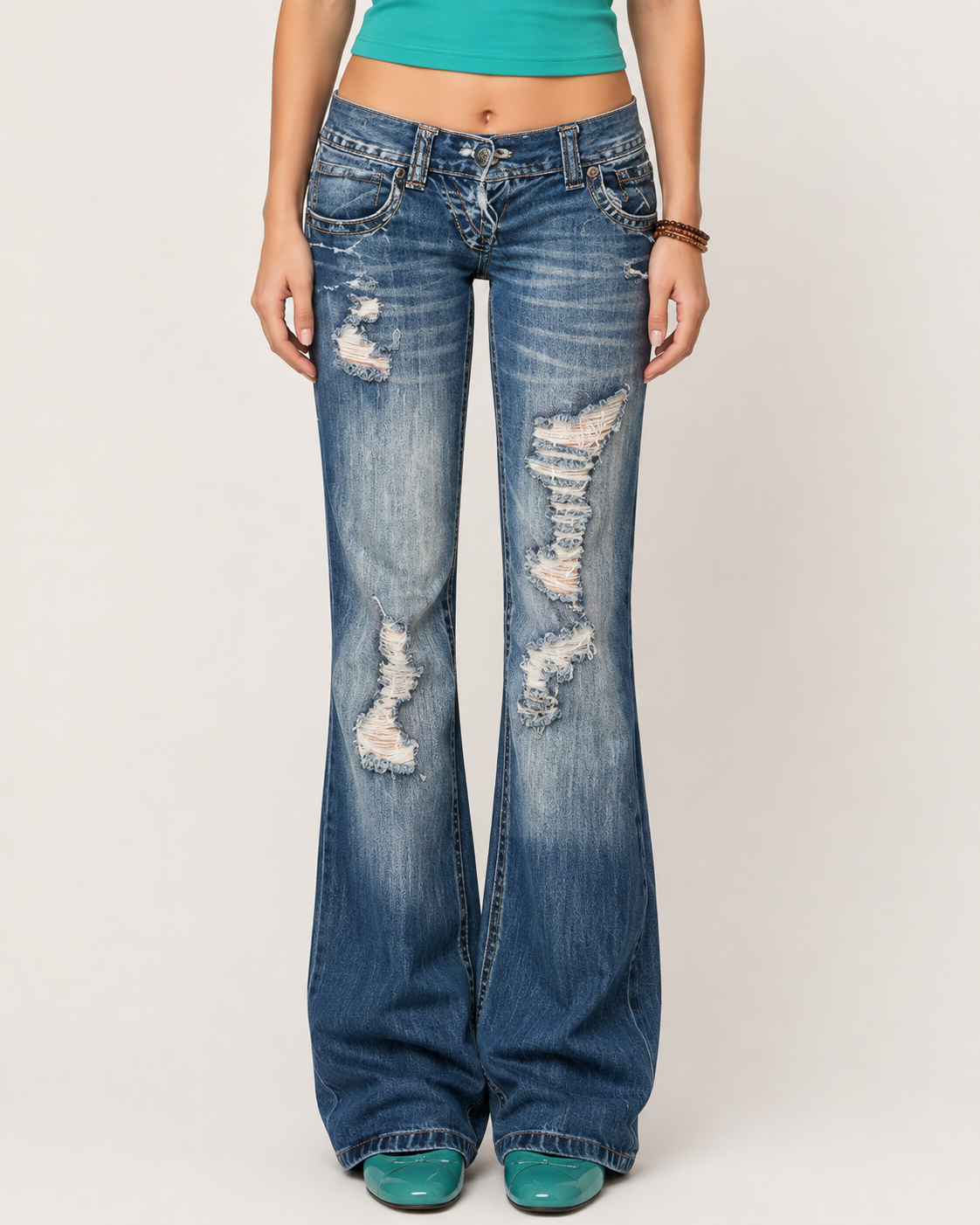 Distressed Drift Flare Jeans