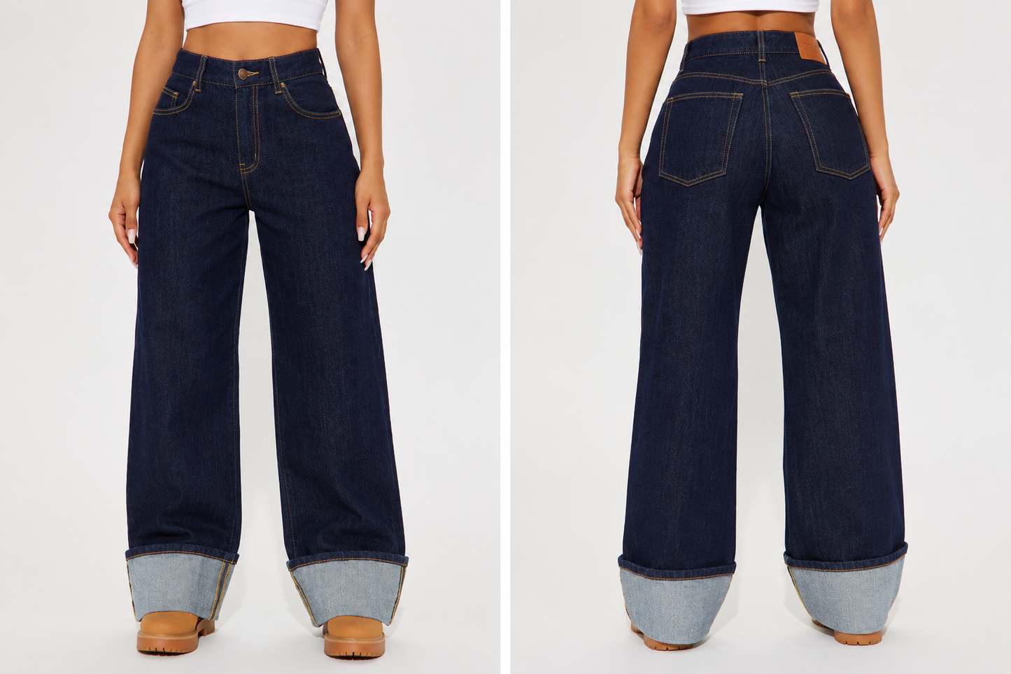 Tall Premium Cuffed Straight Leg Jeans