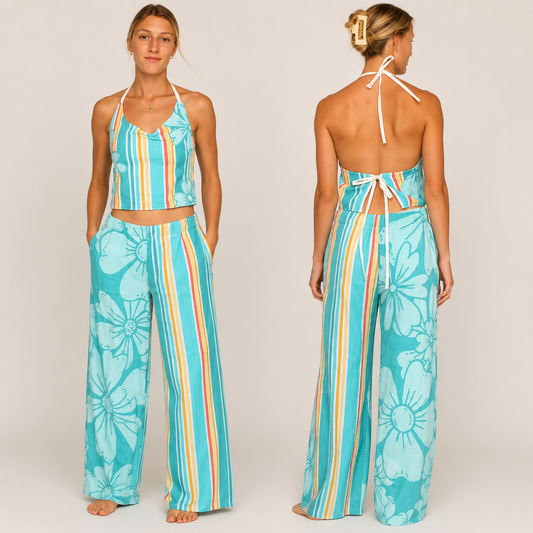Aqua Stripe Bloom Set