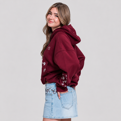 Bubble Hem Fleece Hoodie