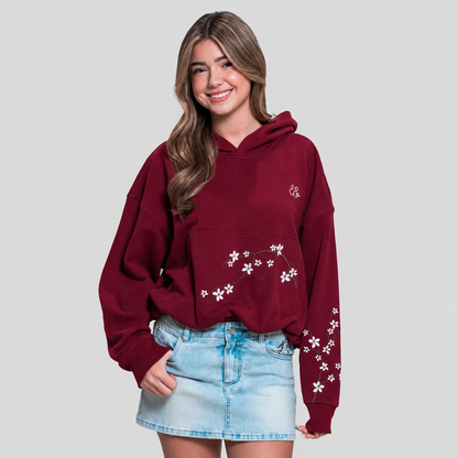 Bubble Hem Fleece Hoodie