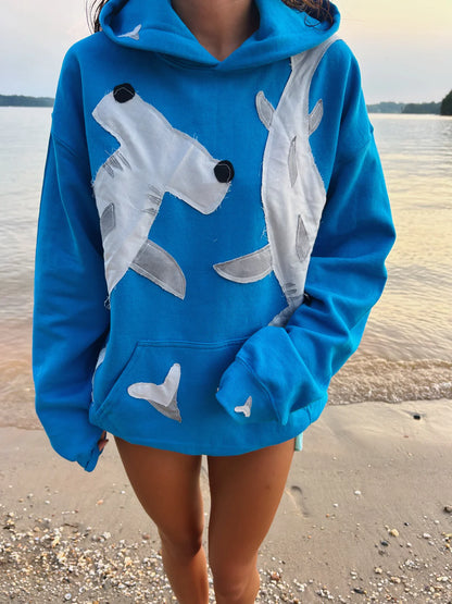 Patchwork Hammerhead Shark Hoodie