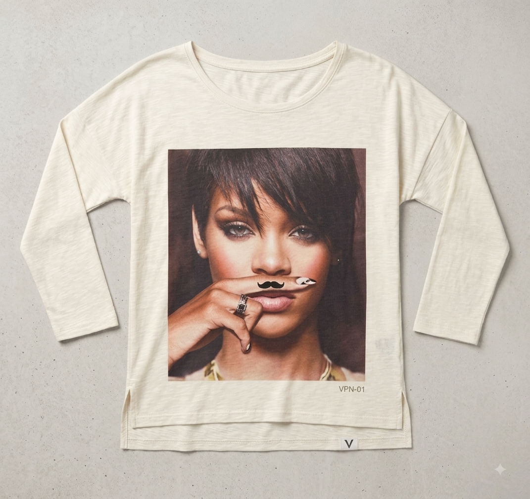 Finger Mustache Portrait Tee