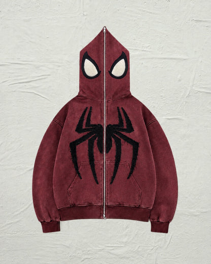 Blood Red Spider Full-Zip Hoodie