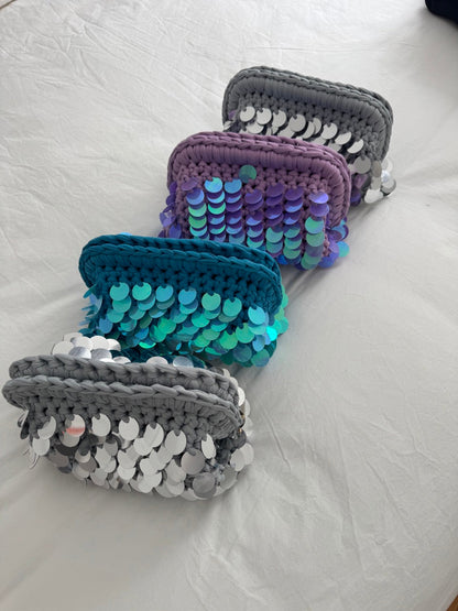 Classic Solid Sequin Clutch