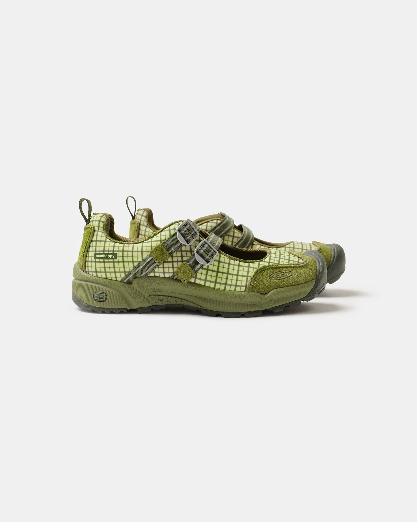 Olive Check Strap Shoes