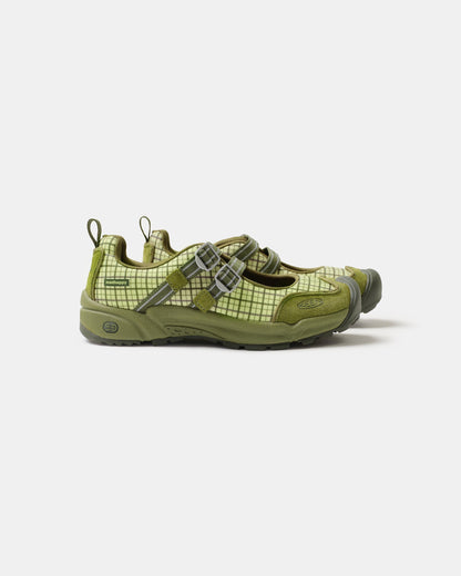 Olive Check Strap Shoes