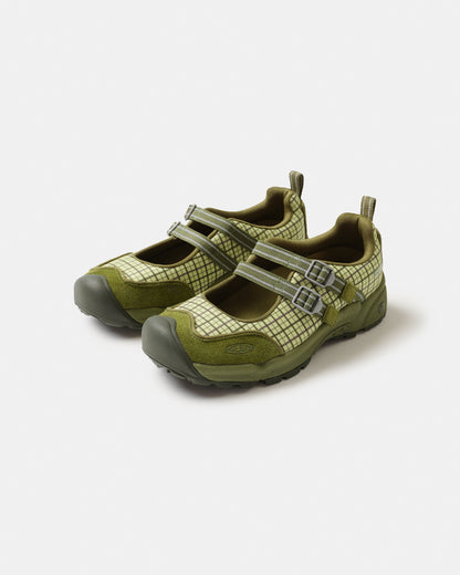 Olive Check Strap Shoes
