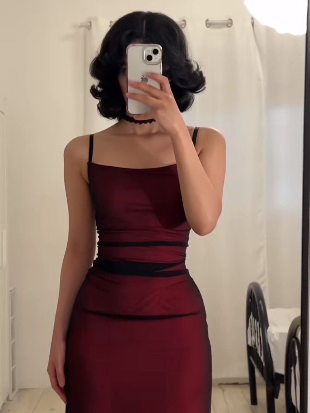 Red Wine Mesh Bodycon