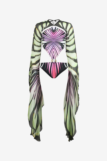 Ray Of Paradise Print One-Piece Swimsuit