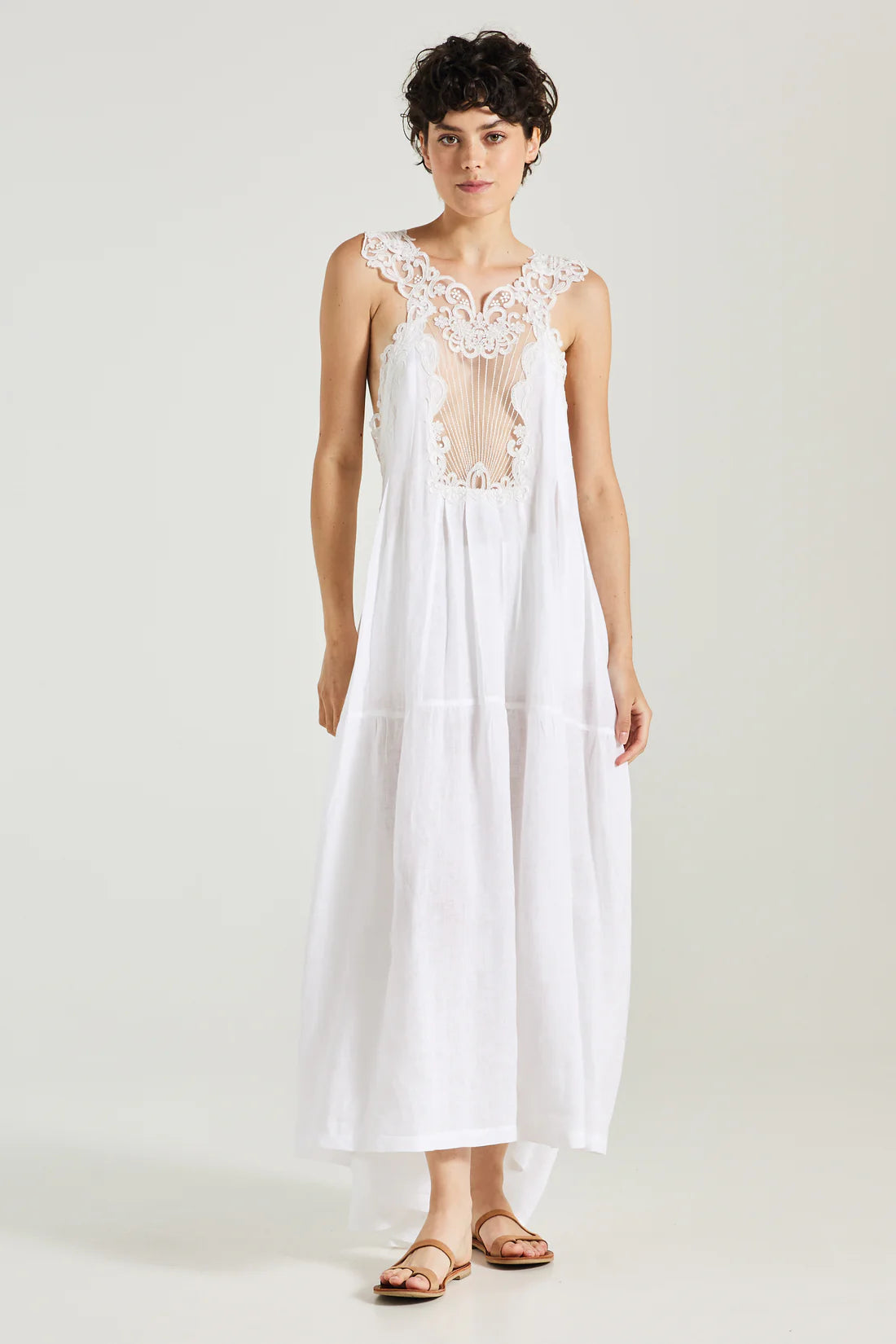 Linen Lace Long Dress